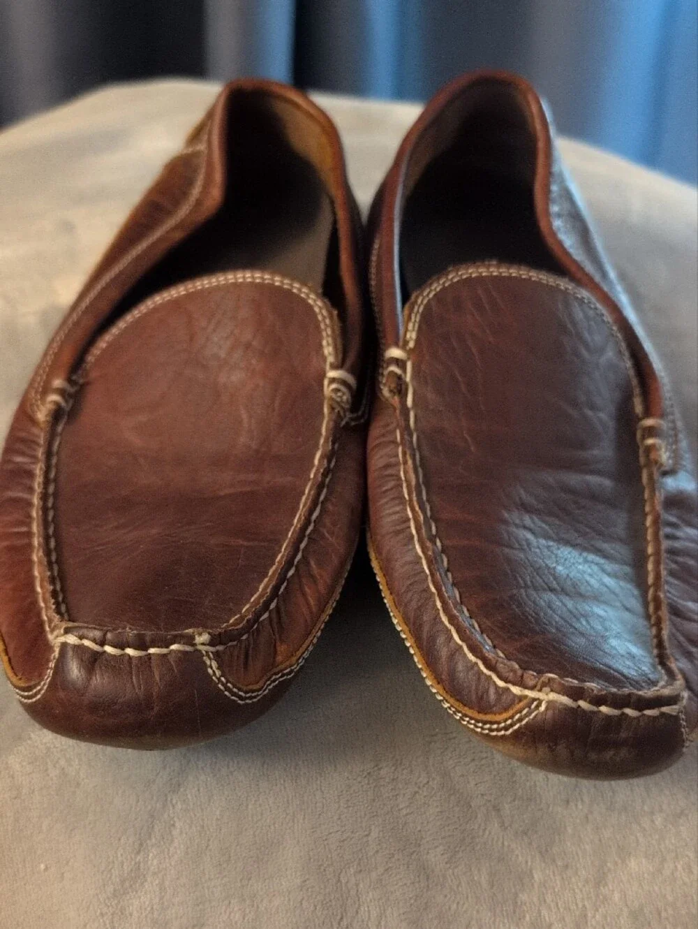 Duluth Trading Co Brown Leather Slip-On Loafers